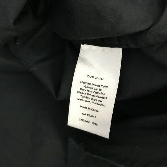 Talbots Women's 3/4 Tie Sleeve Popover Top Tunic Size XS Solid Black 100% Cotton - Picture 7 of 8